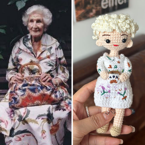 Full Body Customizable 1 Person Custom Crochet Doll Personalized Handwoven Mini Dolls Gift for Grandma