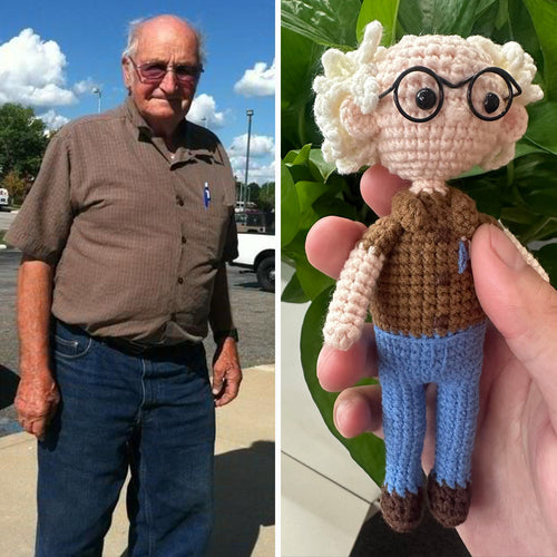 Full Body Customizable 1 Person Custom Crochet Doll Personalized Gifts Handwoven Mini Dolls for Dad