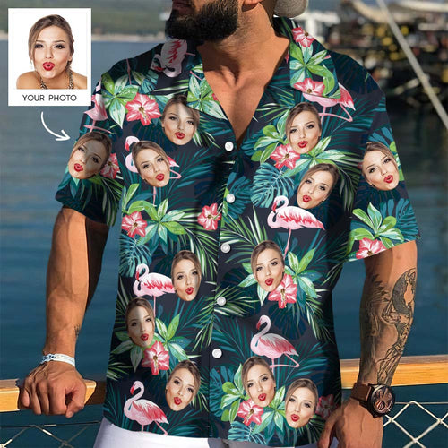 Custom Face Shirt Hawaiian Shirts With Faces Personalized Shirt Flamingo