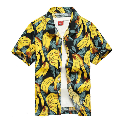 Hawaiian Shirts Funny Banana Design Aloha Beach Shirts For Men