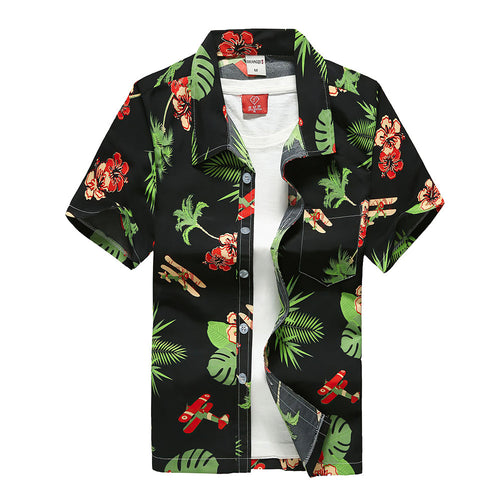 Hawaiian Shirts Flowers Design Aloha Beach Shirts For Men