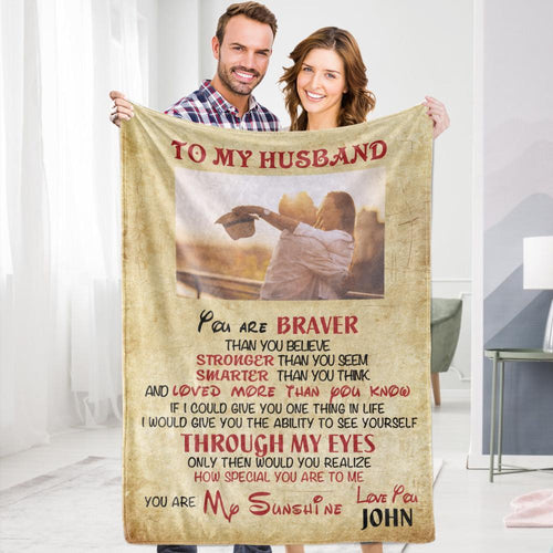 Personalized Custom To My Husband Blanket Valentine's Blanket Fleece Blanket