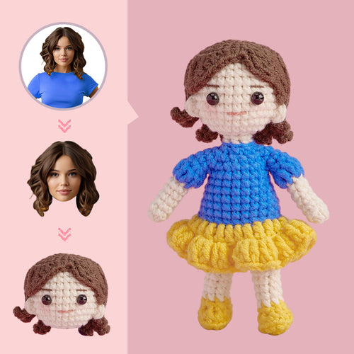 Custom Face Crochet Doll Personalized Gifts Handwoven Mini Dolls - Snow White - FaceSocksUsa