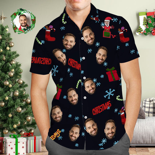 Custom Face Hawaiian Shirt Personalized Photo Hawaiian Shirts Christmas Gifts for Him