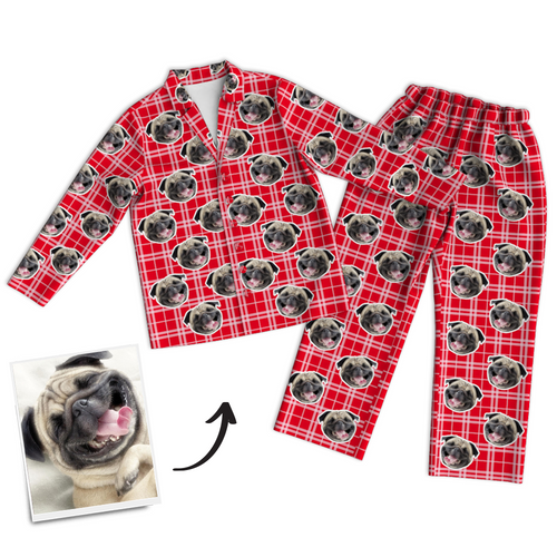 Custom Photo Long Sleeve Pajamas Sleepwear Nightwear Grandparents Gifts