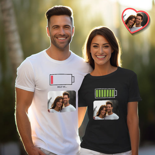Custom Couple Matching T-shirts HELP ME Personalized Matching Couple Shirts Valentine's Day Gift - FaceSocksUSA