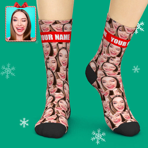 Printed In USA Custom Face Socks Add Pictures and Name Face Mash