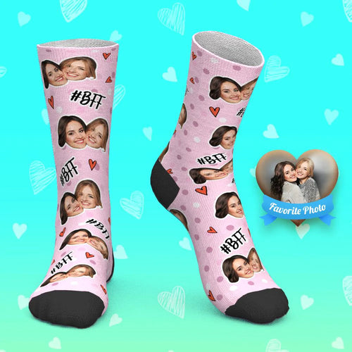 Printed In USA Custom Face Socks Add Pictures BFF