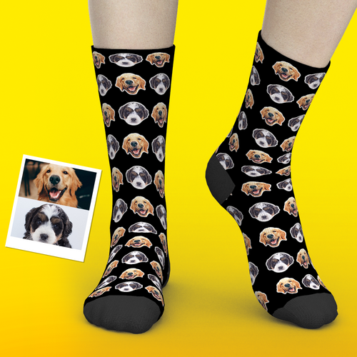 Printed In USA Custom Face Socks Add Pictures Comic Style