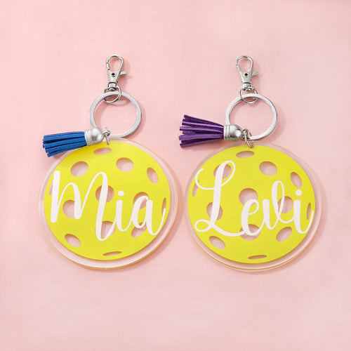 Personalized Multicolor Pickleball Acrylic Keychain Bag Tag Pickleball Gifts for Pickleball Fans Friends or Family