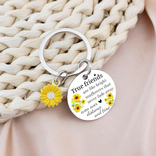 Sunflower True Friends Gifts Friendship Keychain Gifts For Bestie Bff Best Female Friend Birthday Gifts For Women Friends Leaving Going Away Gift Christmas