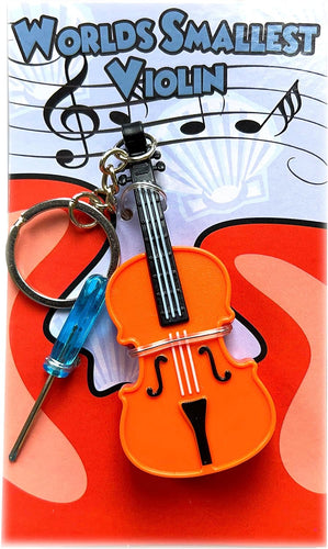 Violin Toy Keychain - Mini Tiny Violin Keychain with Sound - Novelty - Funny - Joke - Gift