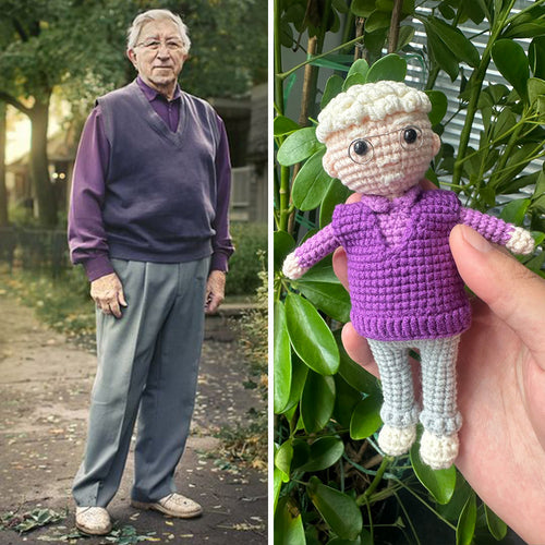 Full Body Customizable 1 Person Custom Crochet Doll Personalized Handwoven Mini Dolls Gift for Dad