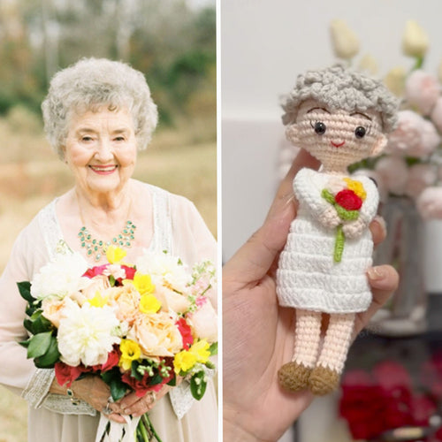 Full Body Customizable 1 Person Custom Crochet Doll Personalized Handwoven Mini Dolls for Grandma
