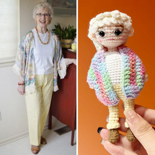 Full Body Customizable 1 Person Custom Crochet Doll Personalized Handwoven Mini Dolls Gift for Mom