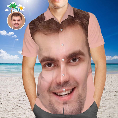 Custom Face Hawaiian Shirts Personalized Photo Gift Men's Shirts Gift - Big Face
