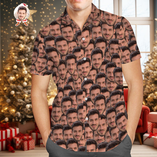 Custom Face Hawaiian Shirt Men's All Over Print Hawaiian Shirt Personalized Hawaiian Shirt Christmas Gift