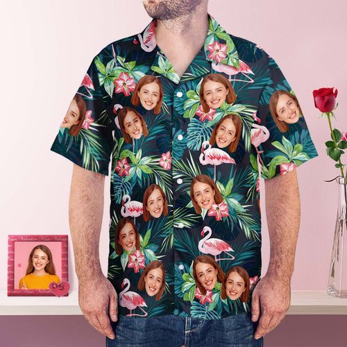 Custom Face Shirt Personalized Hawaiian Shirts With Faces Flamingo