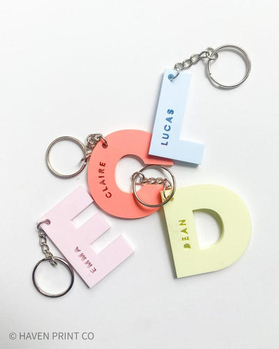 Custom Letter Name Keychain - Kid’s Name Keychain - Monogram Keychain - Stocking Stuffer -gift