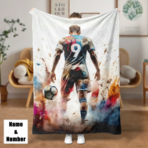 Personalized Name And Number Blanket, Personalized German Football Gift For Sports Lovers