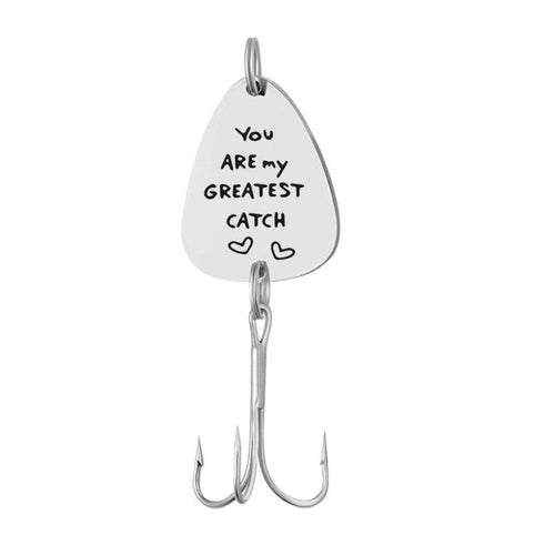 Father's Day Gift Lettering Stainless Steel Fishing Hook - You are my greatest catch