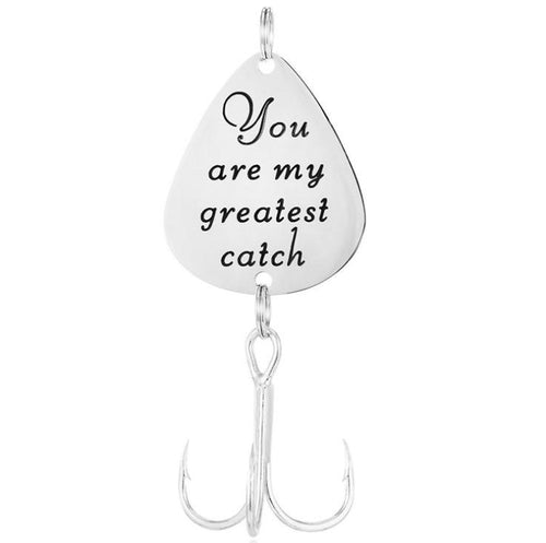 Lettering Stainless Steel Fishing Hook - You are my greatest catch