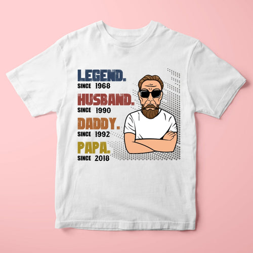 Legend Father T-shirt Custom Hair Beard Skin Color and Time