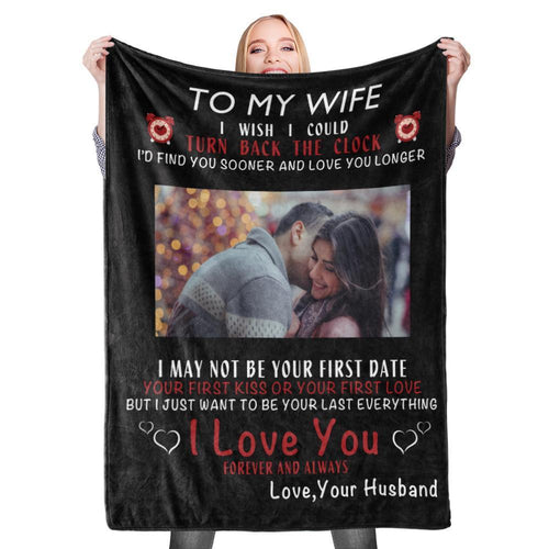 Personalized Custom To My Wife Blanket Valentine's Blanket Fleece Blanket