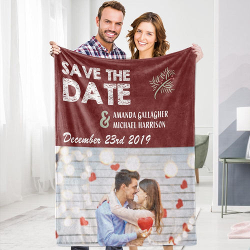 Personalized Custom Save My Date Valentine's Blanket Fleece Blanket