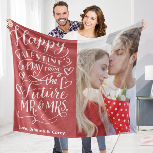 Personalized Custom Blanket Valentine's Blanket Fleece Blanket Happy Valentine's Day