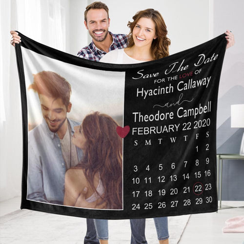 Personalized Custom Blanket Valentine's Calendar Fleece Blanket