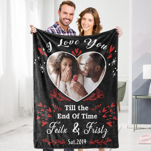 Personalized Custom Blanket Valentine's Blanket I Love You To The Moon And Back Wife Husband Fleece Blanket