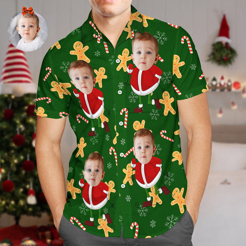 Custom Face Hawaiian Shirts Funny Face Santa Merry Christmas Shirts Gift