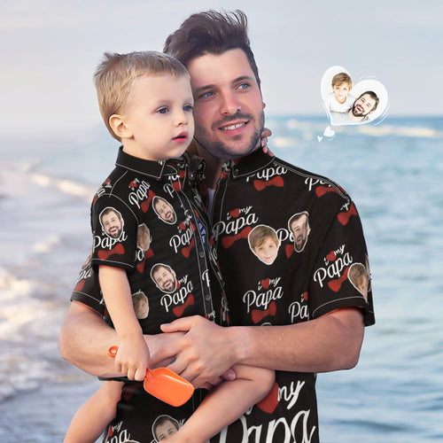 Custom Photo Hawaiian Shirt Personalized Face Hawaiian Shirt Gift Father's Day Gift - I Love My Papa
