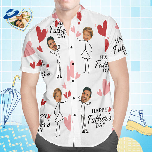 Custom Face Hawaiian Shirt All Over Print Men's Shirt Happy Father's Day