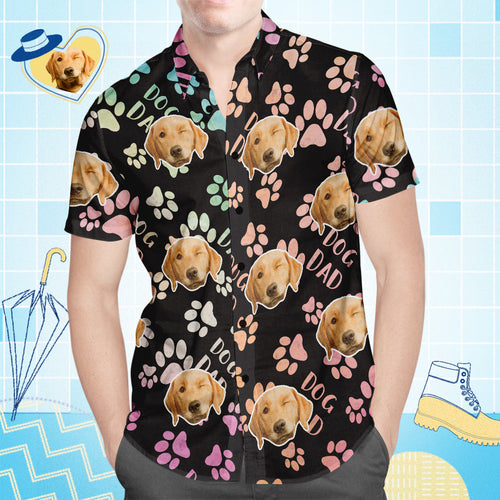Custom Face Hawaiian Shirt with Dog Face All Over Print Men's Shirt Dog Dad