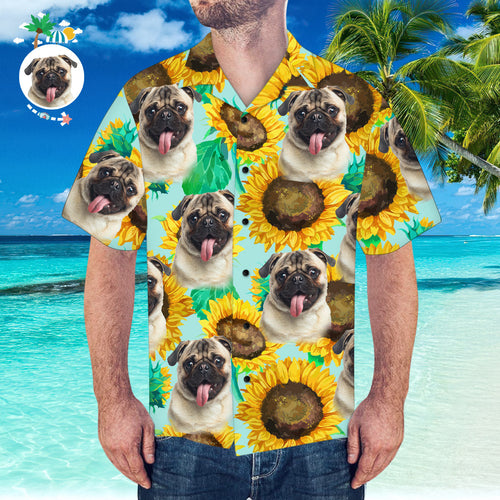 Custom Face Hawaiian Shirt Personalized Hawaiian Shirt Summer Sunflower Shirt