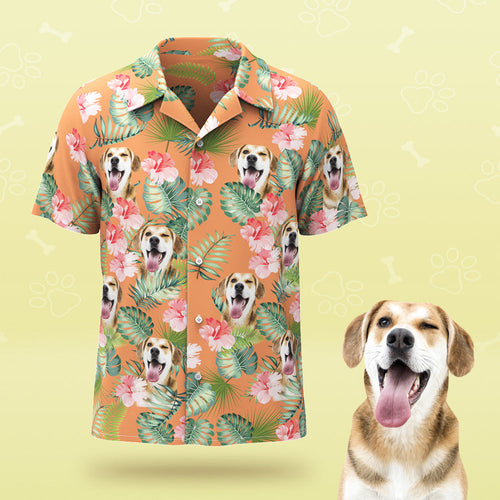 Custom Face Men Hawaiian Shirts Personalized Dog Face on a Hawaiian Shirt for Pet Lover