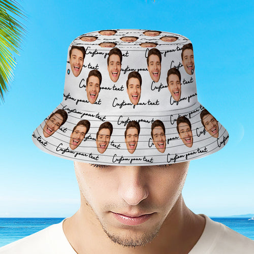 Custom Face Bucket Hat Personalized Unisex Summer Sun Hat Fisherman Cap - FaceSocksUsa