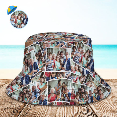 Custom Bucket Hat Photo Unisex Fisherman Hat Summer Hat Grandparents' Day Gifts