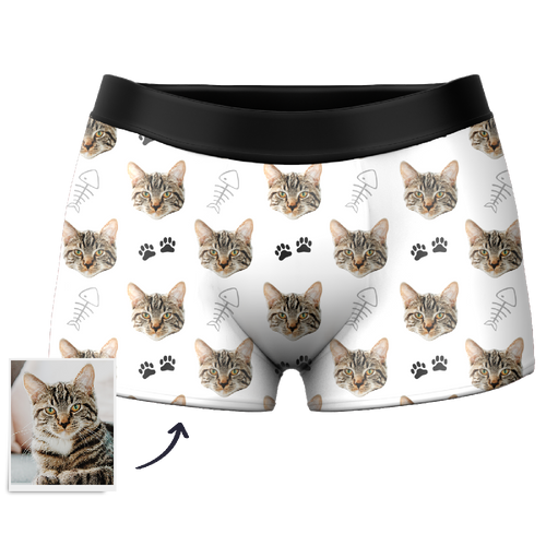 Custom Cat Boxer Shorts - Santa Socks