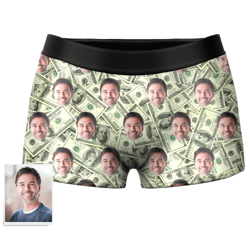 Men's Custom Face Boxer Shorts - Money