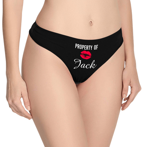 Custom Property of Yours Women's Thong for Girlfriend Gift - Kiss
