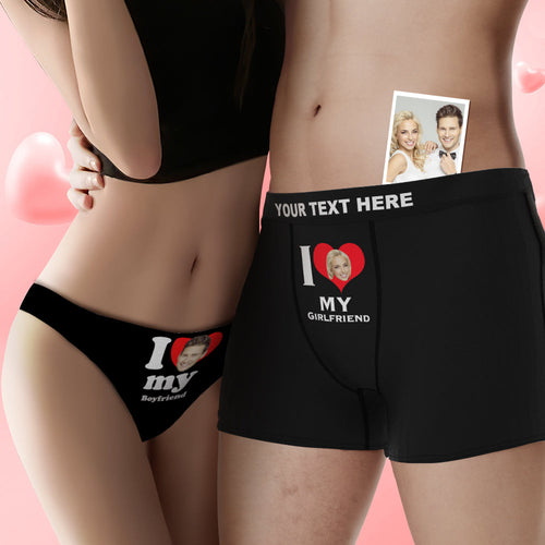 Custom Face Cute Love Couple Underwear Personalized Underwear Valentine's Day Gift - FaceSocksUSA