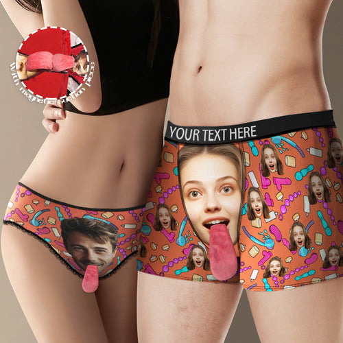 Custom Face Underwear Personalized Magnetic Tongue Underwear Valentine's Gifts for Lover - FaceSocksUSA