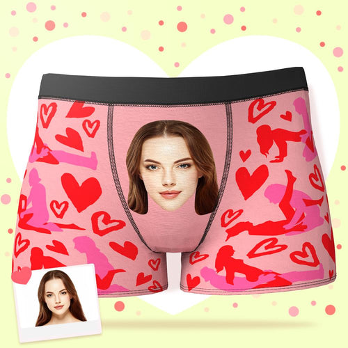 Custom Face Boxer Shorts Personalized Photo Boxer Shorts Sexy Valentine's Day Gifts for Lover