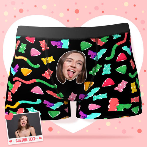 Custom Face Boxer Personalize XOXO Underwear Valentine's Gifts for Him - Gummy