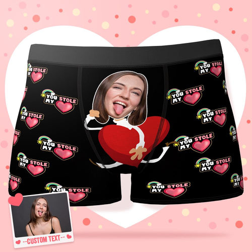 Custom Face Boxer Shorts Personalized Photo Boxer Shorts Valentine's Day Gifts - You Stole My Heart