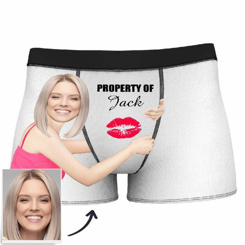 Custom Photo Boxer Property of Your Name Man