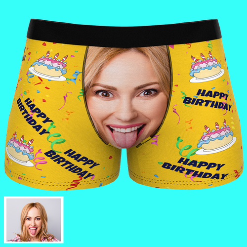 Birthday Gifts, Custom Face Boxer Men's Underwear Happy Birthday